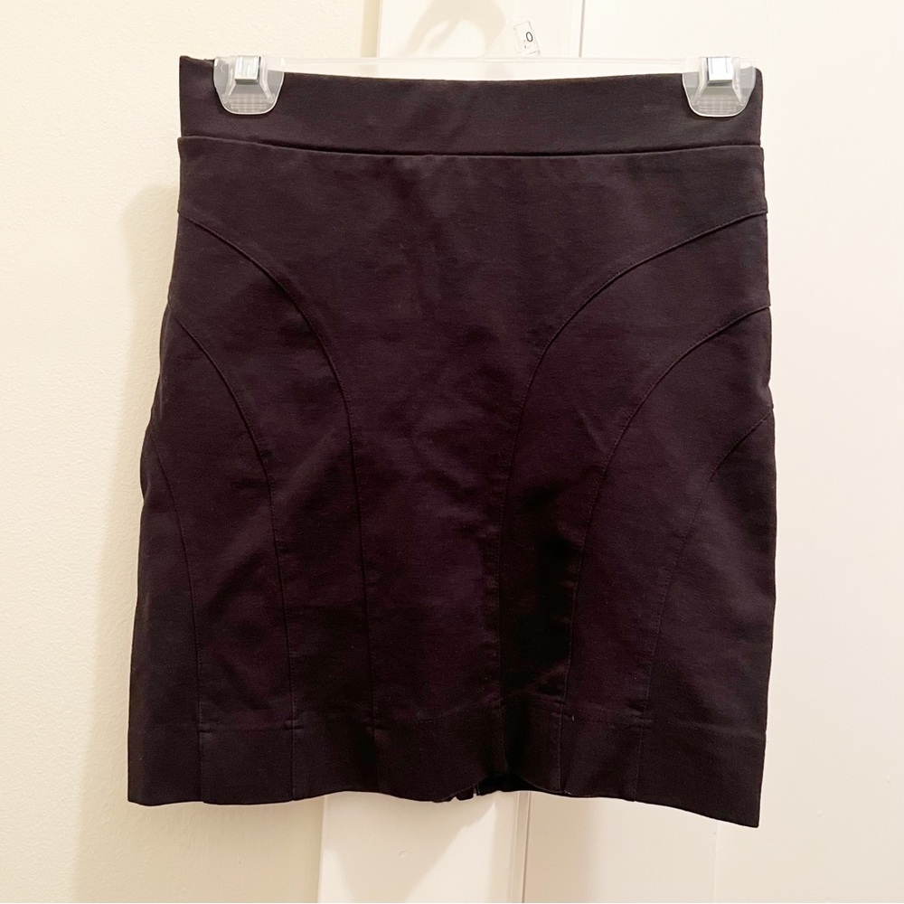 Allsaints Neville Bodycon Black Mini Skirt Back Zip‎